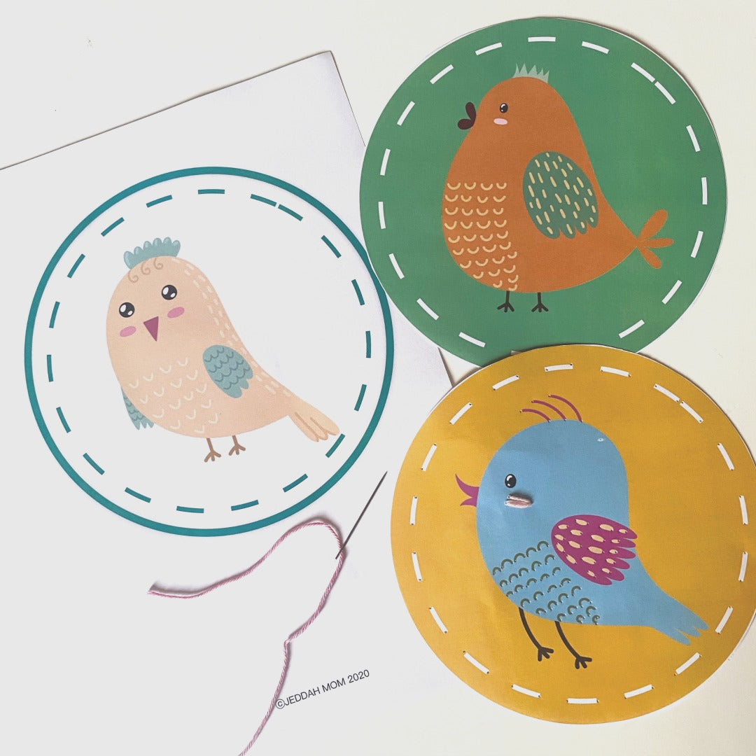 Sew a Birdie - Lacing Cards